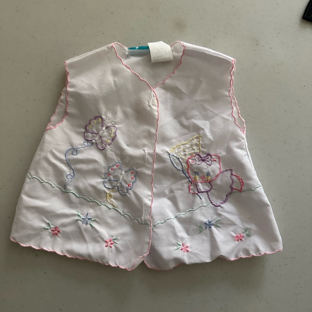Vintage embroidered baby diaper shirt dress 0-6 months